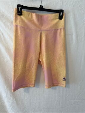 adidas Pink and Gold Shimmer Bike Shorts